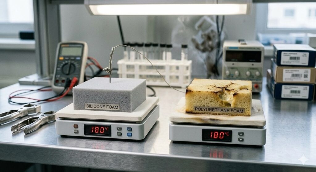 Silicone foams benefits compared to polyurethane foams